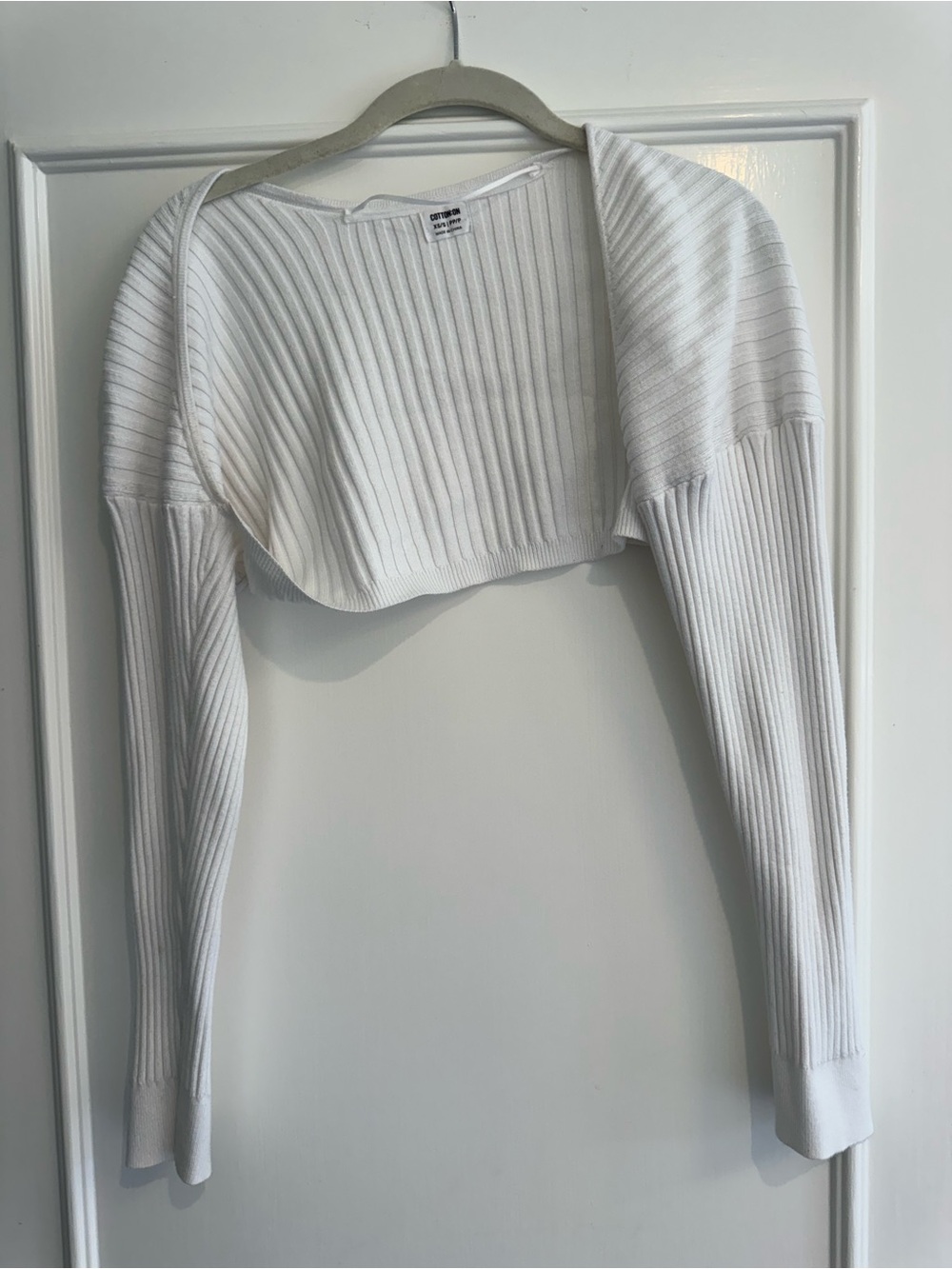 Cotton On White Ribbed Bolero Shrug